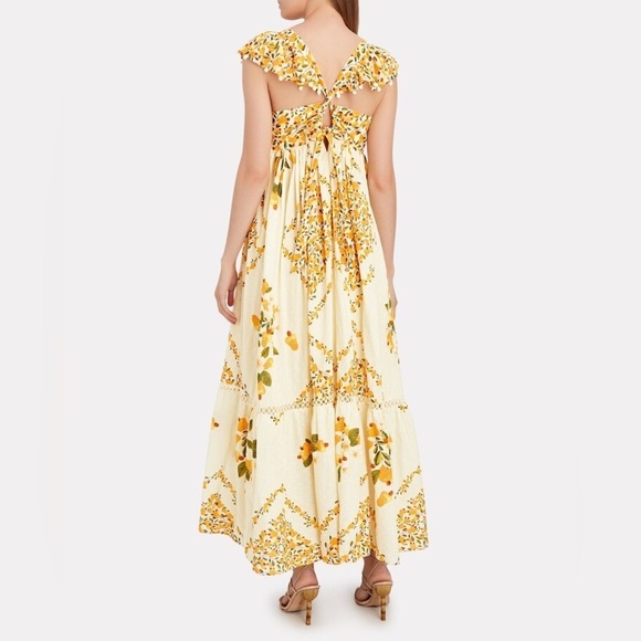 FARM Rio Off White Cashew Crossed Back Maxi Dress - Picture 3 of 15